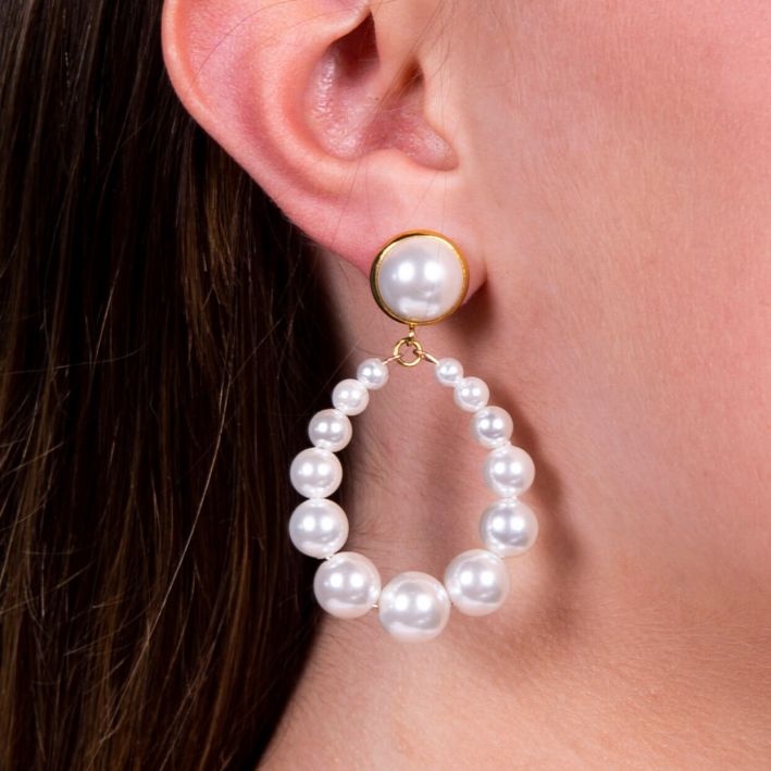 Boucles d'oreilles en dégradé de Perles de nacre 2