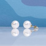 Boucles d'oreilles 2 perles de nacre blanches sur doré