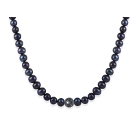 Collier Perles et Shamballa noirs