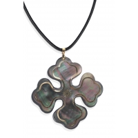 Pendentif Croix Occitane nacre noire