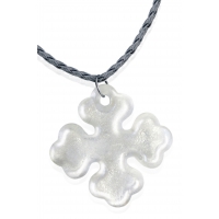 Pendentif croix occitane verre argenté