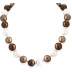 Collier Elégance blanc, marron et doré