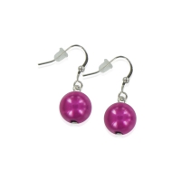 Boucles d'oreilles dormeuses perles magiques roses
