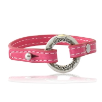 Bracelet cuir cible cuir rose