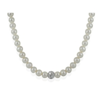 Collier Perles et Shamballa blanc