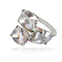 Bague 3 cristaux blancs