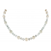 Collier éclat perles et cristal brillant blanc