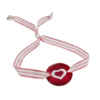 Bracelet nacre cœoeur rose d'été