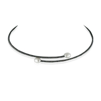 Collier jonc blanc élégance