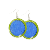 Boucles d'oreilles Capiz duo azur