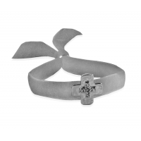Bracelet croix sur velours gris