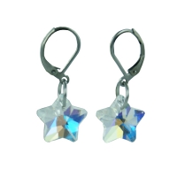 Boucles d'oreilles étoile cristal irisé