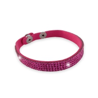 Bracelet simple tour strass sur cuir blanc