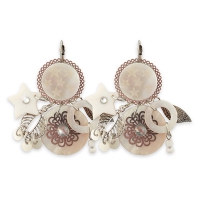 Boucles d'oreilles Nacre Fleurs blanches