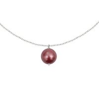 Collier irrésistible une perle de nacre rose foncé