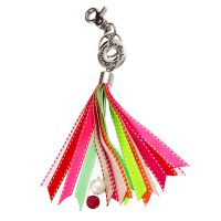 Porte clé rubans selliers multicolores bijou de sac