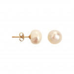 Boucles d'oreilles puce une perle de culture blanche grande