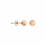 Boucles d'oreilles puces une perle de culture pêche petite