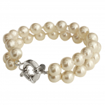 Bracelet 2 rangs perles de nacre blanche