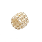 Bague élastique 3 rangs perles de culture naturelles blanches