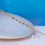 Bracelet pampilles perles naturelles bleues
